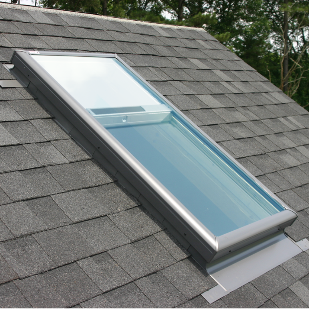 VELUX 33 1/2" x 49 1/2" Fixed Curb Mount Skylight FCM 3046 with Solar Shade