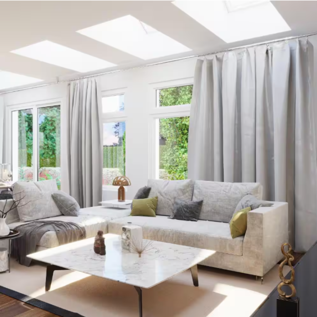 VELUX 33 1/2" x 58 1/2" Fixed Curb Mount Skylight FCM 3055 with Solar Shade