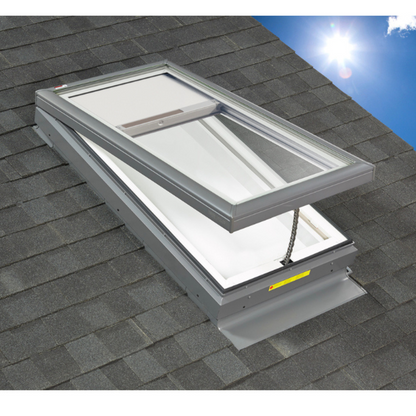 VELUX 33 1/2" x 33 1/2" Curb Mount Manual Venting Skylight VCM 3030 with Solar Shade