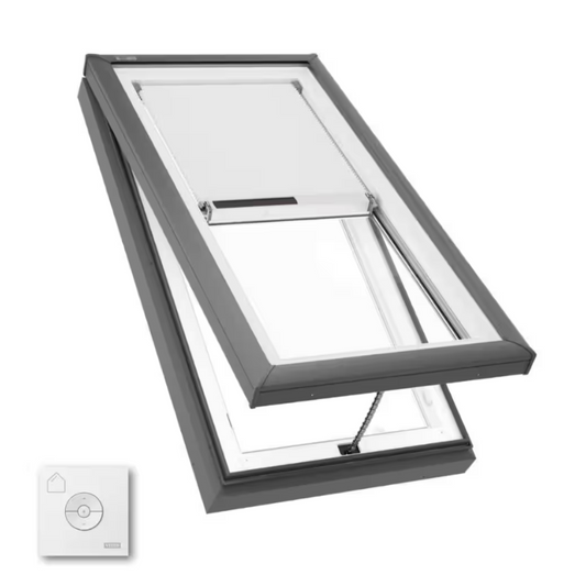VELUX 25 1/2" x 49 1/2" Curb Mount Manual Venting Skylight VCM 2246 with Solar Shade