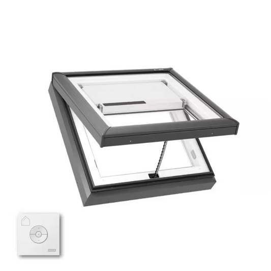 VELUX 25 1/2" x 25 1/2" Curb Mount Solar Venting Skylight VCS 2222 with Solar Shade